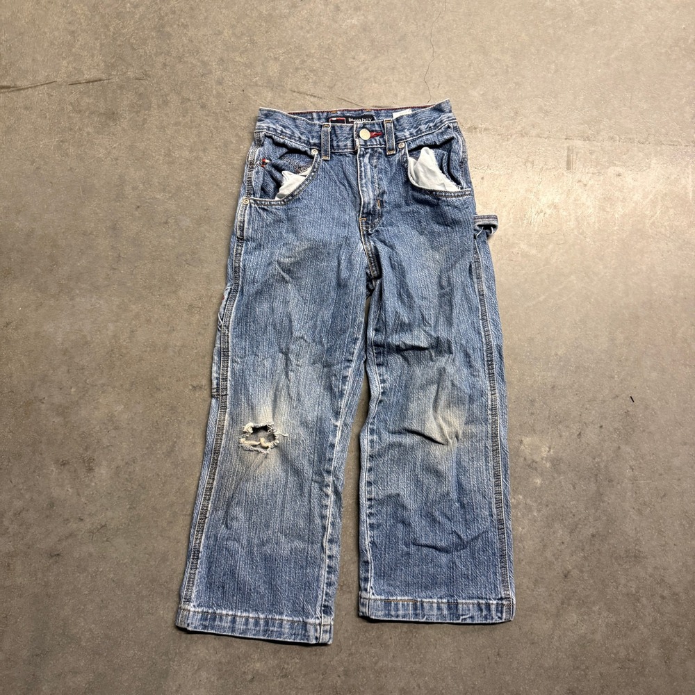 Bugle Boy Jean Company Kids Carpenter Jeans Blue Denim Size 8R Vintage Style